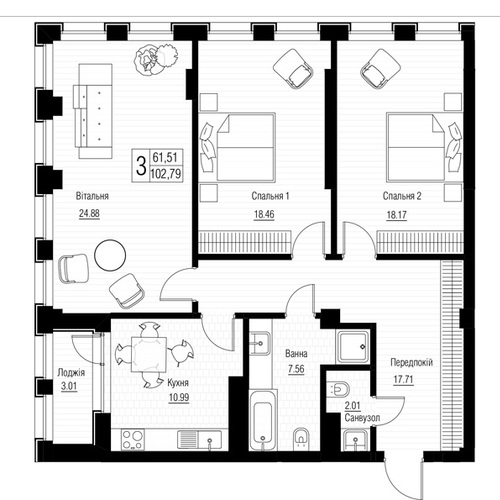3 BEDROOMS PROJECT